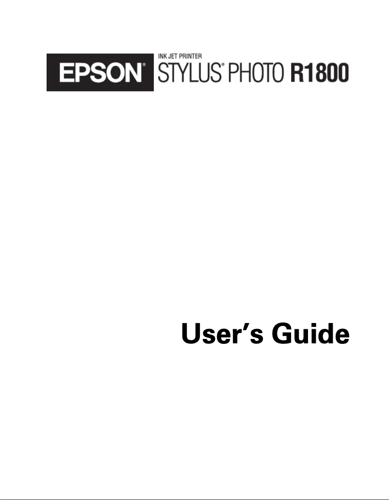 Page n°1 - Manuel utilisateur Epson Stylus Photo R1800