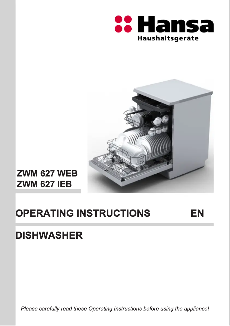 Page n°1 - Manuel utilisateur Hansa ZWM 627 IEB