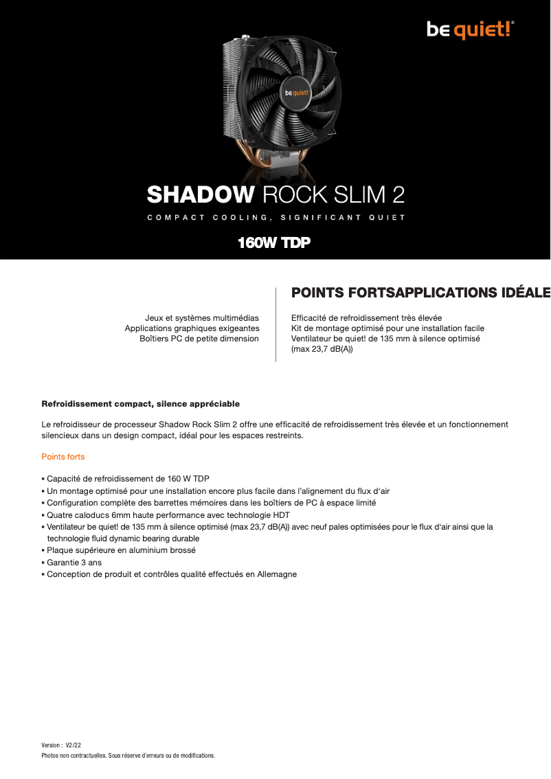 Image de la première page du manuel de l'appareil Shadow Rock Slim 2