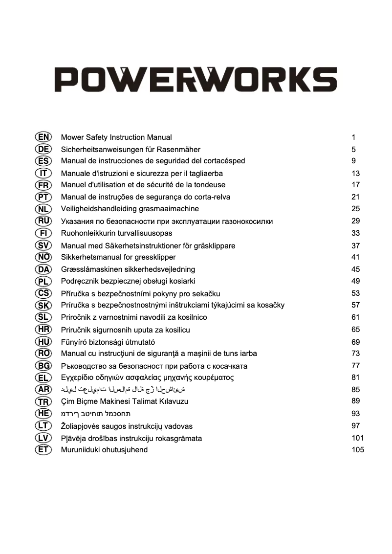 Page n°1 - Manuel utilisateur Powerworks PD60LM41