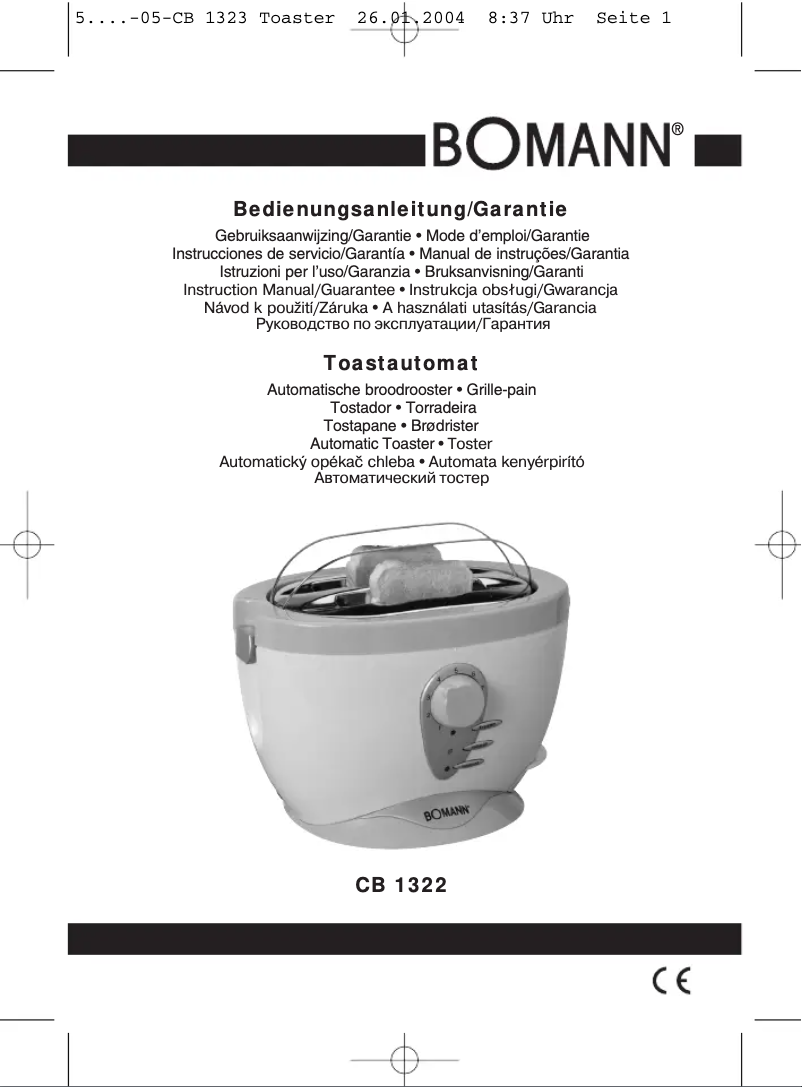 Page n°1 - Manuel utilisateur Bomann CB 1322