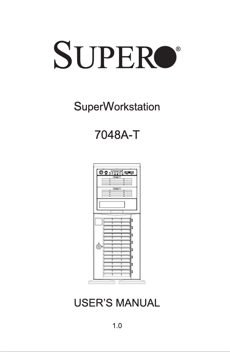 Page 1 de la notice Manuel utilisateur Supermicro SuperServer 7048A-T