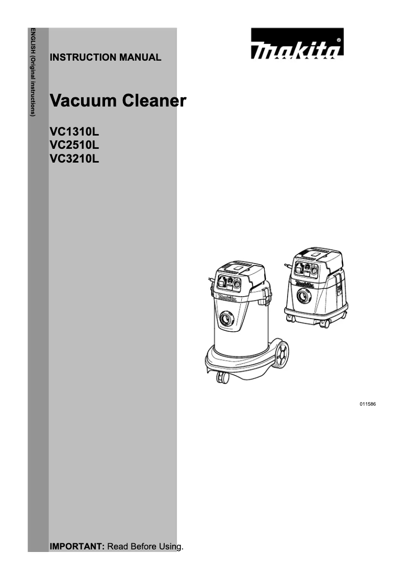 Image de la première page du manuel de l'appareil VC1310L