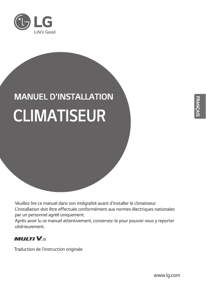Page n°1 - Guide d'installation LG ARUN040LSS0