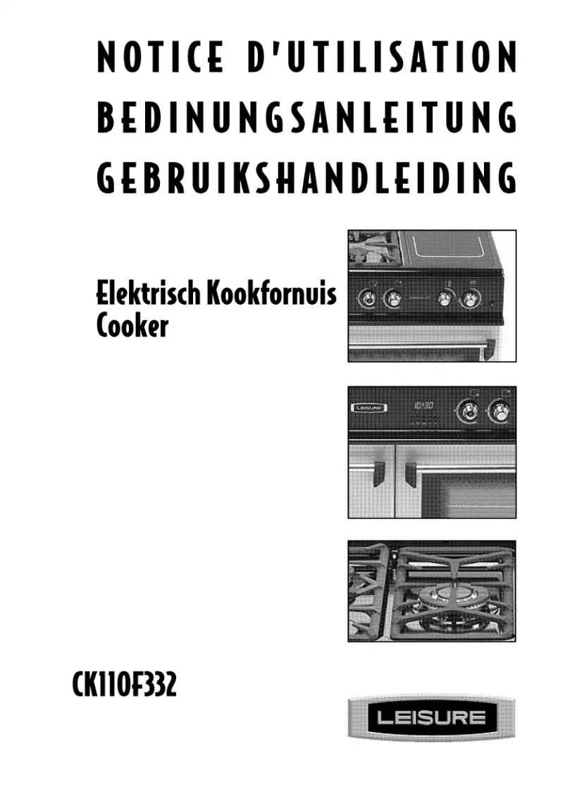 Page 1 of the manual User Manual Leisure Cookmaster CK110F332