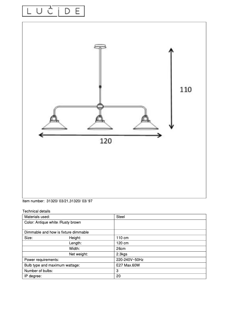 Page 1 de la notice Manuel utilisateur Lucide Berkley