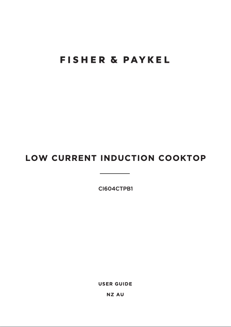 Page 1 de la notice Manuel utilisateur Fisher & Paykel CI604CTPB1