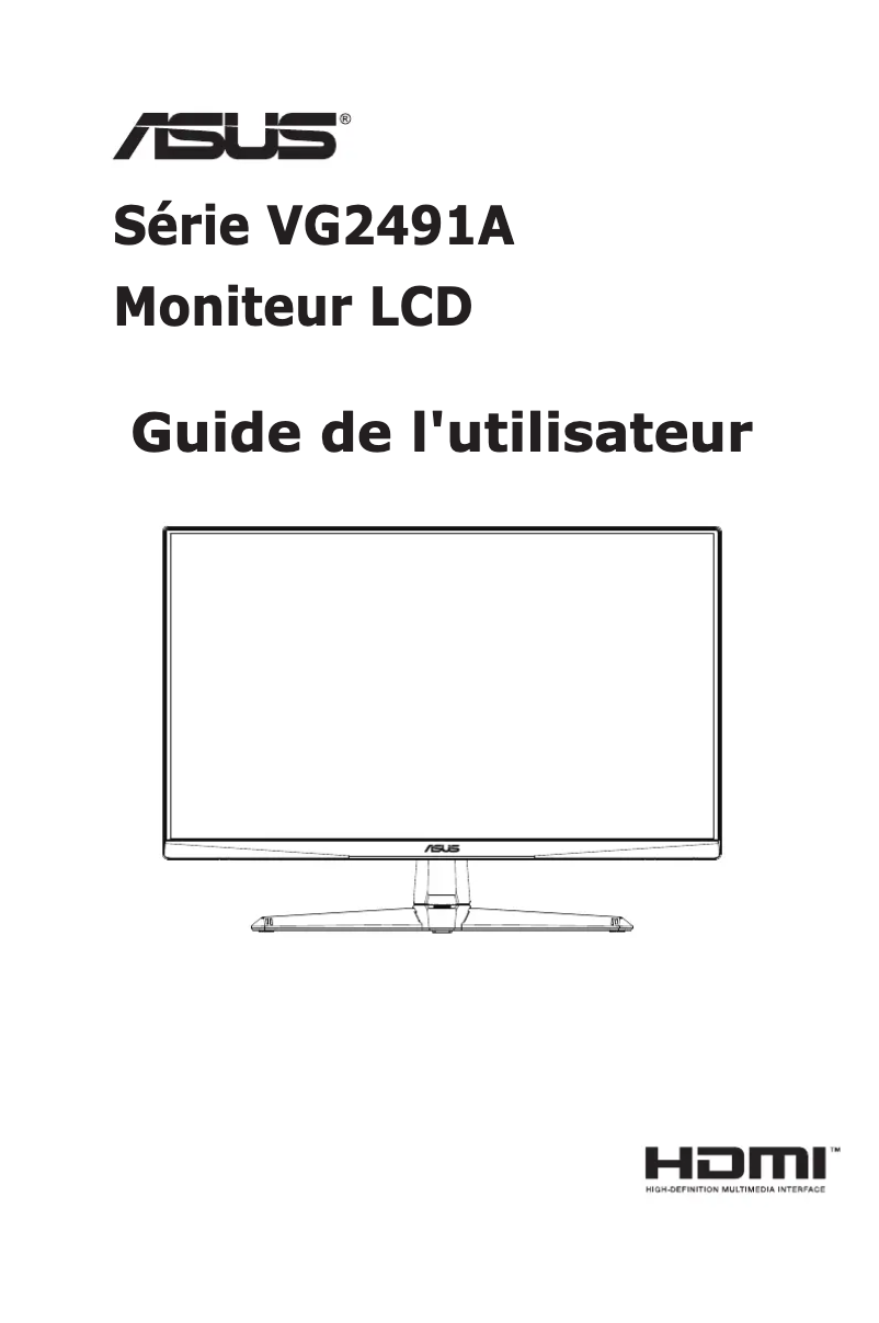 Page n°1 - Manuel utilisateur Asus TUF Gaming VG249Q1A