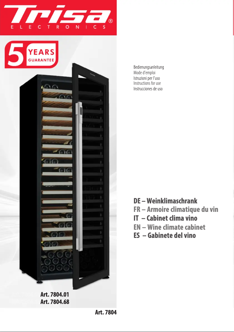 Page 1 de la notice Manuel utilisateur Trisa 7804