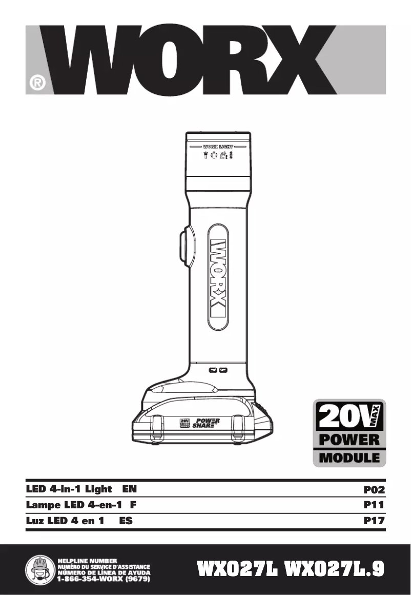 Page 1 de la notice Manuel utilisateur Worx WX027L.9