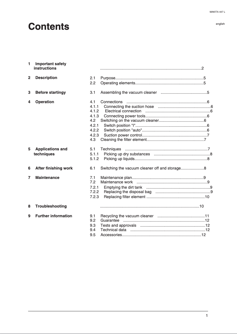 Image de la première page du manuel de l'appareil 447LX
