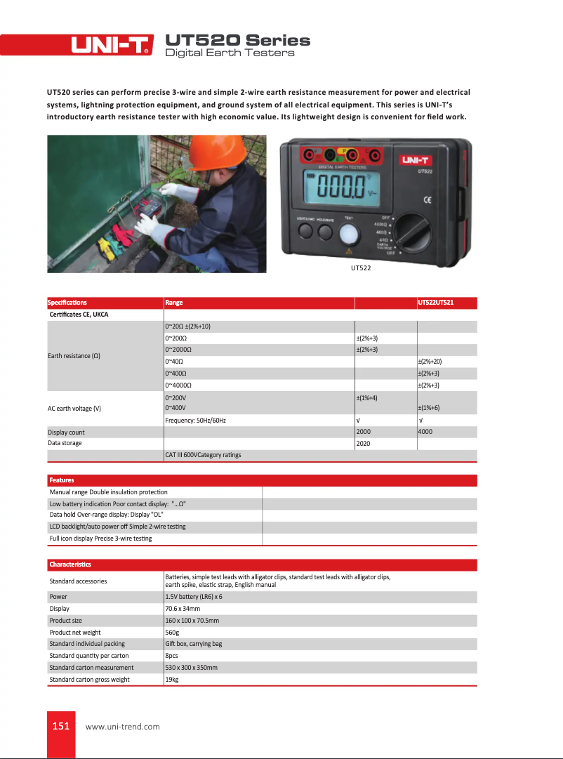 Image de la première page du manuel de l'appareil UT522