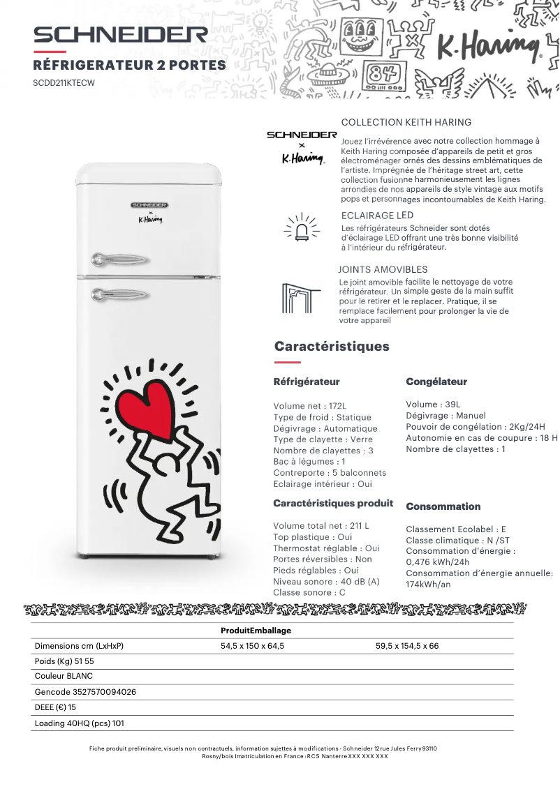 Page 1 de la notice Fiche technique Schneider SCDD211KTECW