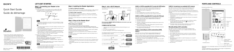 Page 1 de la notice Guide d'installation Sony Touch PRS-T3