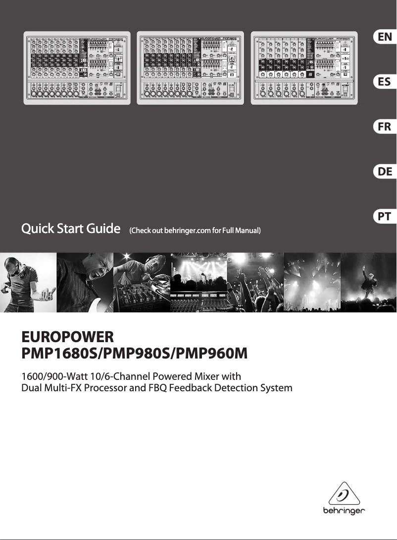 Image de la première page du manuel de l'appareil Europower PMP1060M