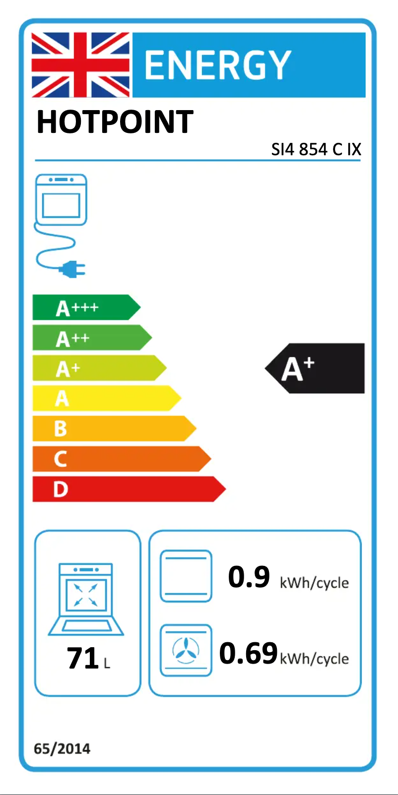 Page 1 de la notice Label énergétique Hotpoint SI4 854 C IX