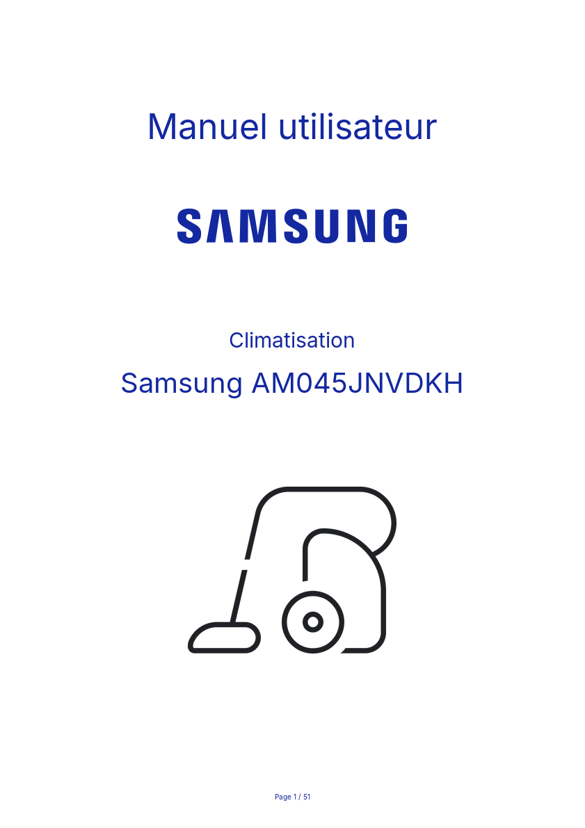 Page n°1 - Manuel utilisateur Samsung AM045JNVDKH