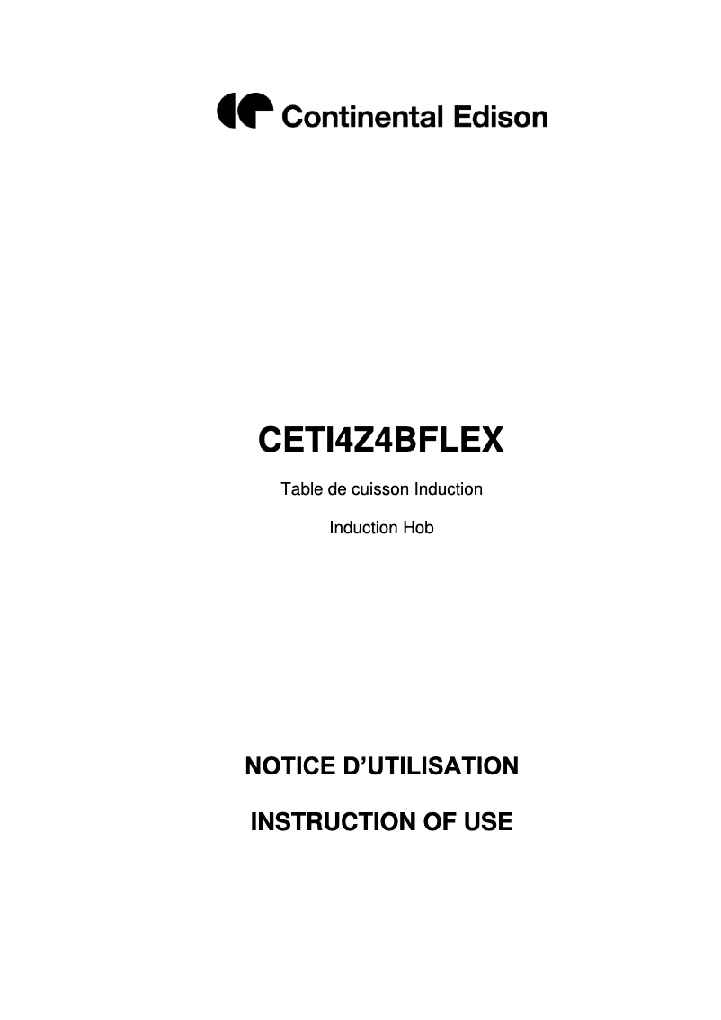 Image de la première page du manuel de l'appareil CETI4Z4BFLEX