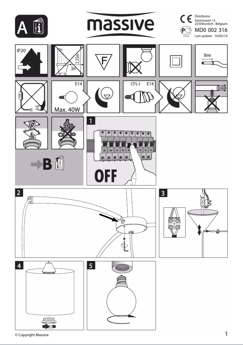 Page 1 de la notice Manuel utilisateur Massive Kico 40509/55/10