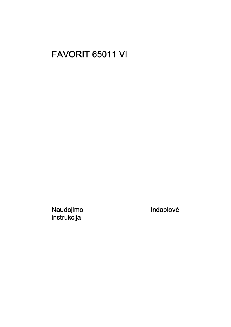 Page 1 de la notice Manuel utilisateur AEG F65011VI