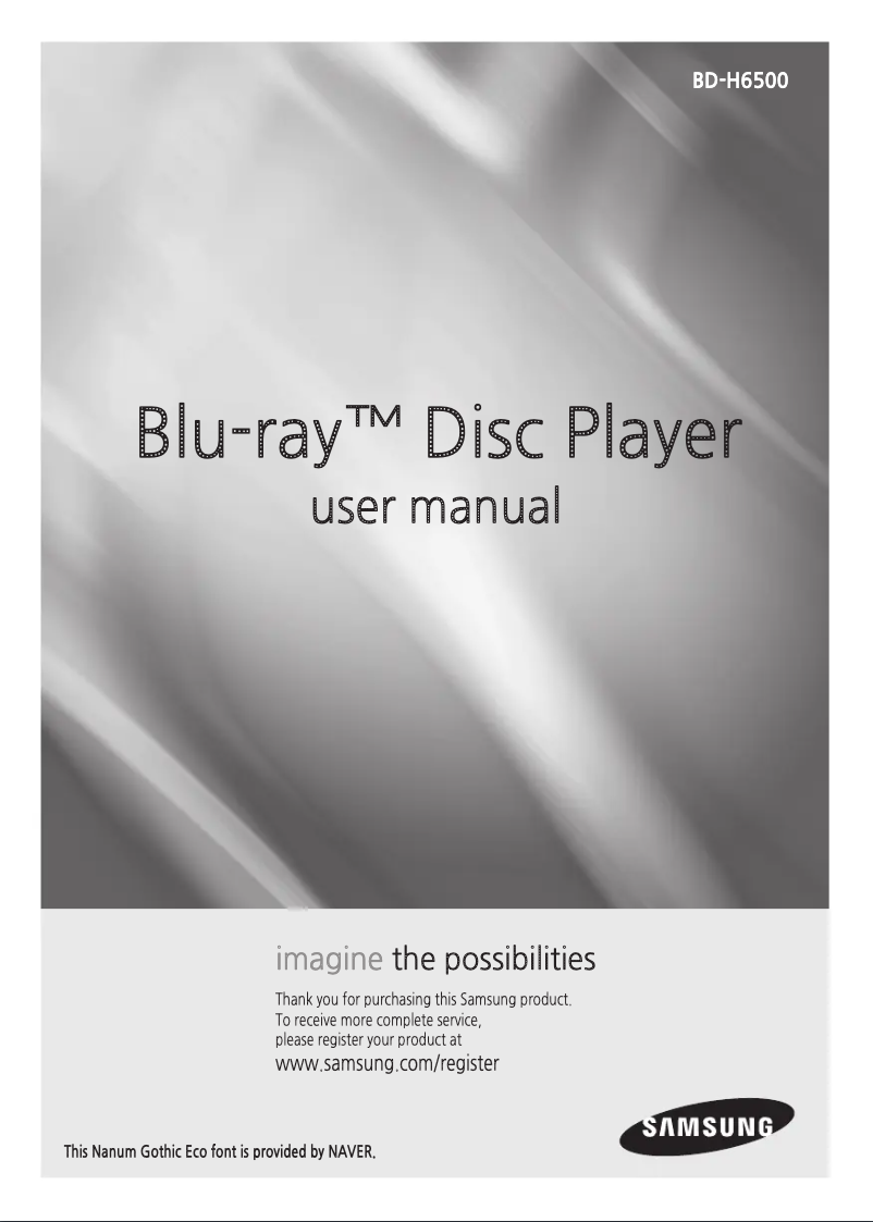 Page 1 de la notice Manuel utilisateur Samsung H6500