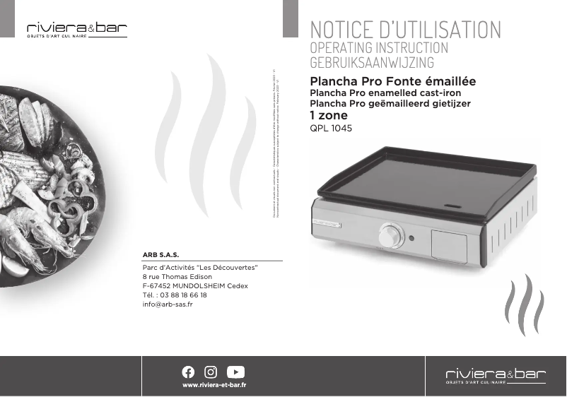 Page n°1 - Manuel utilisateur Riviera & Bar QPL1045