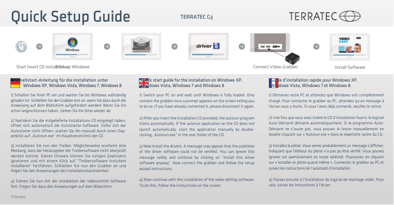 Page n°1 - Manuel utilisateur Terratec G3