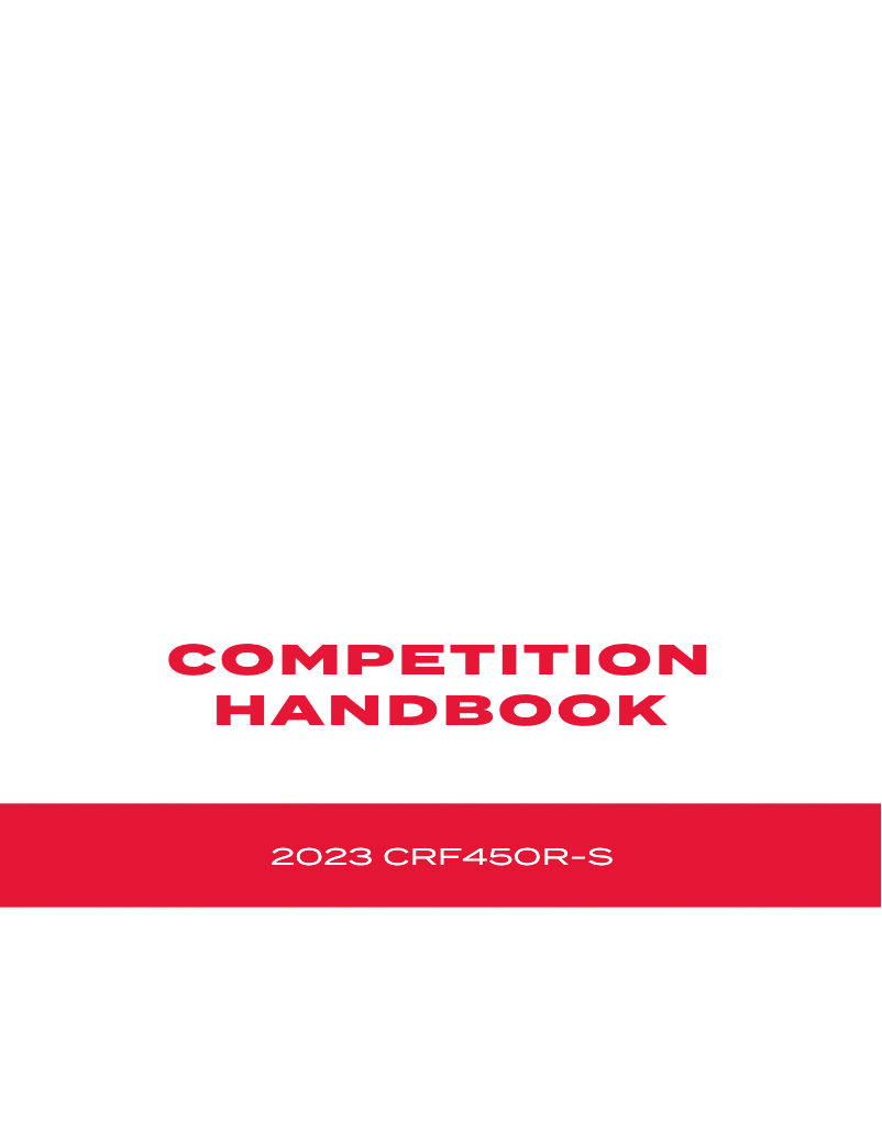 Page n°1 - Manuel utilisateur Honda CRF450R-S (2023)