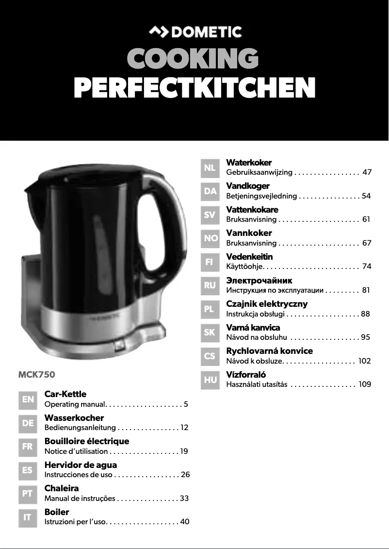 Image de la première page du manuel de l'appareil PerfectKitchen MCK750