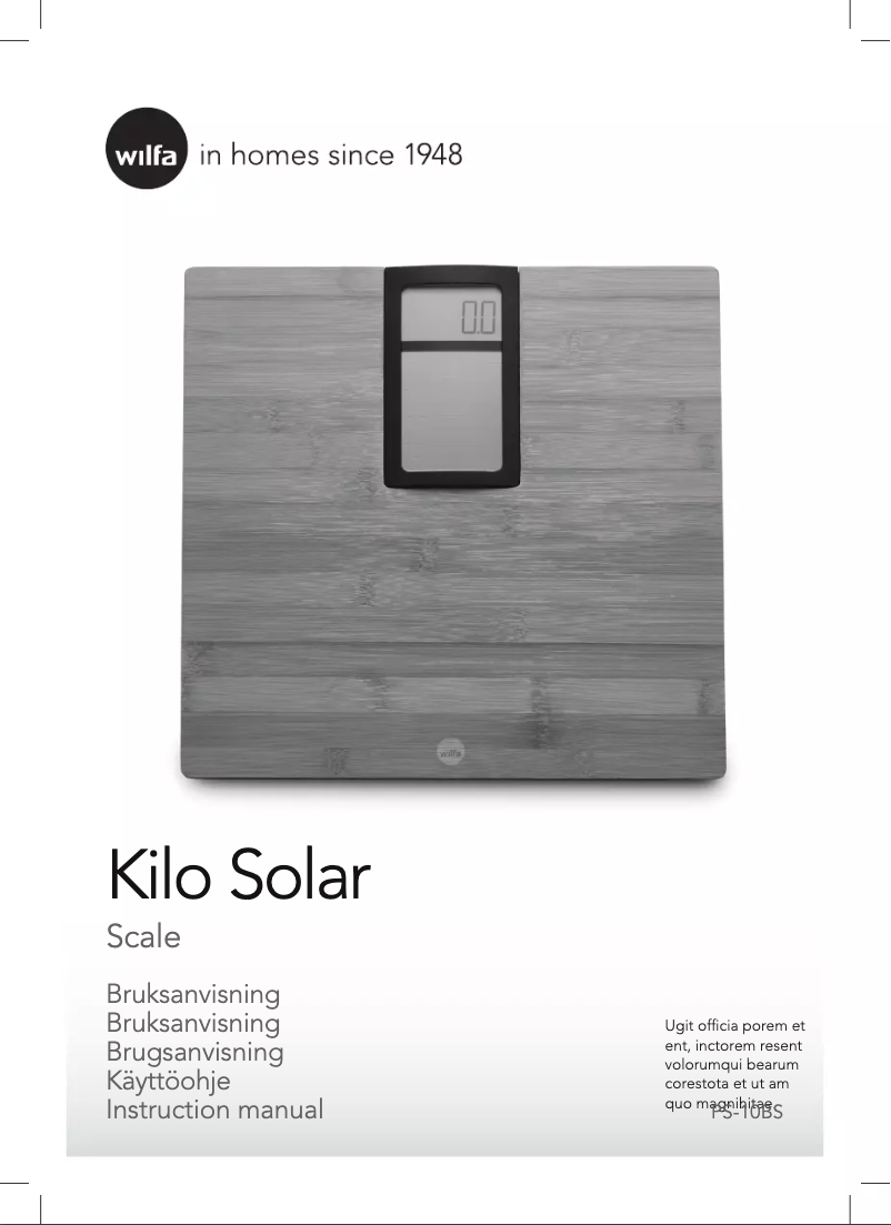 Image de la première page du manuel de l'appareil Kilo Solar PS-10BS
