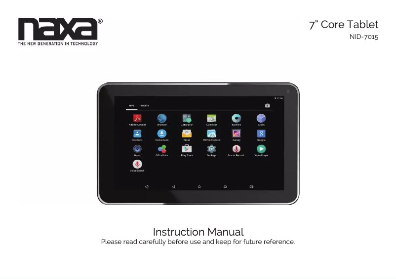 Page 1 de la notice Manuel utilisateur Naxa NID-7015