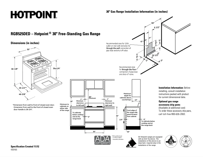 Page n°1 - Fiche technique Hotpoint RGB525DEDBB