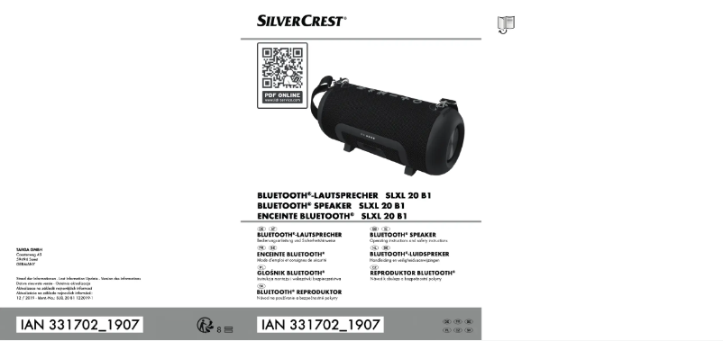 Page 1 de la notice Manuel utilisateur SilverCrest SLXL 20 B1