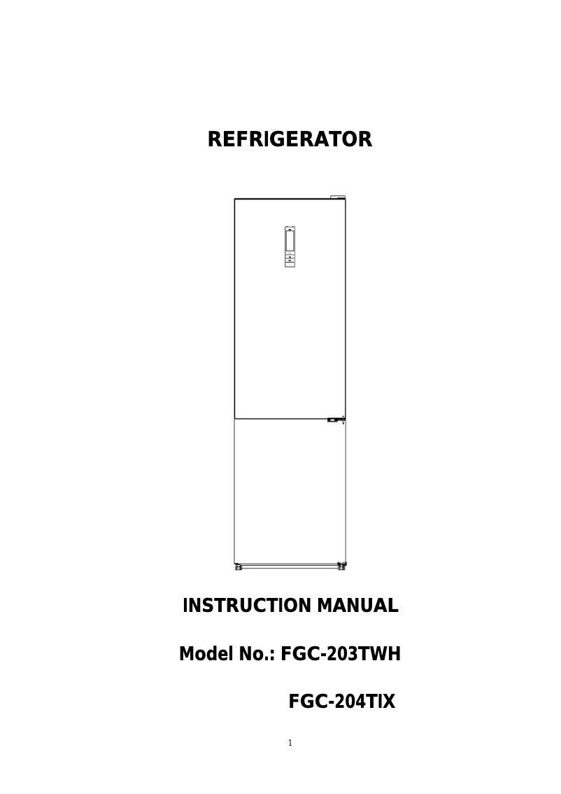 Image de la première page du manuel de l'appareil FGC-203TWH