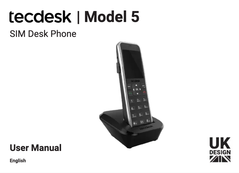 Page 1 de la notice Manuel utilisateur Tecdesk Model 5