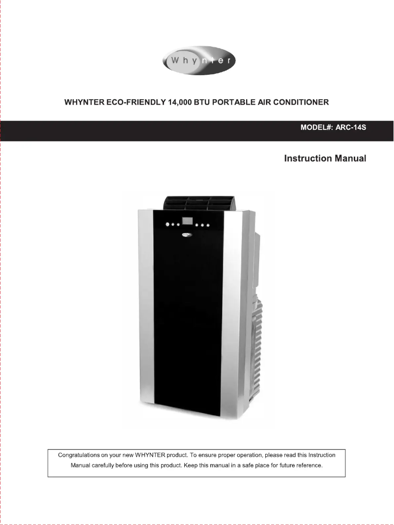 Page 1 de la notice Manuel utilisateur Whynter ARC-14S
