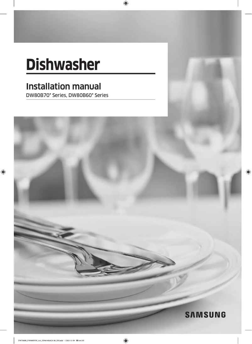 Page n°1 - Guide d'installation Samsung DW80B6061UG