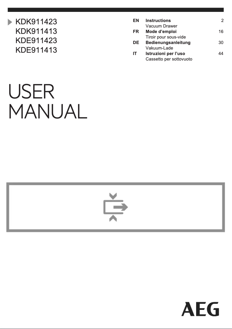 Page n°1 - Manuel utilisateur AEG KDE911423B