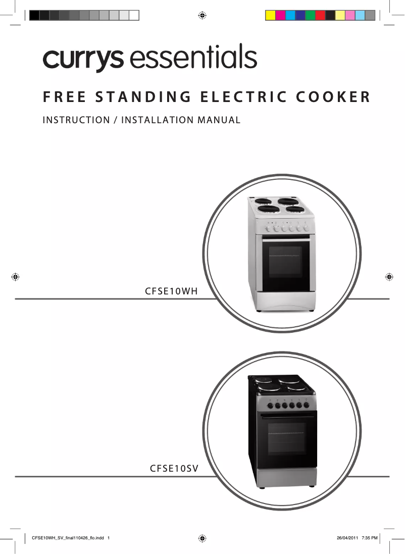 Page n°1 - Manuel utilisateur Currys Essentials CFSE10WH