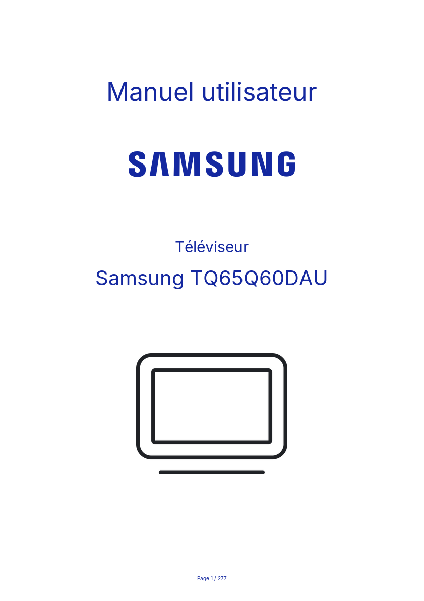 Page n°1 - Manuel utilisateur Samsung TQ65Q60DAU