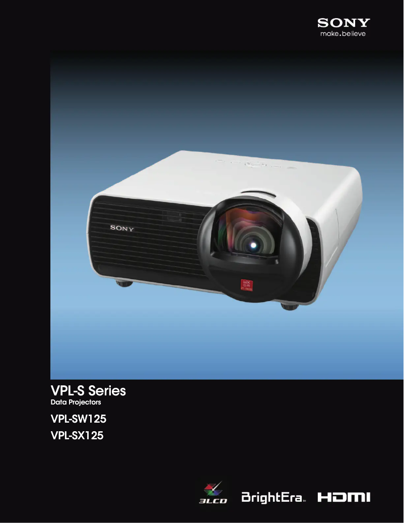 Image de la première page du manuel de l'appareil VPL-SX125