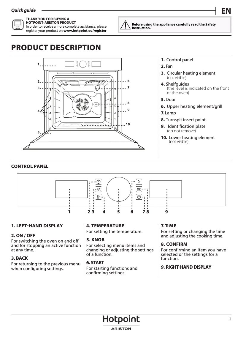 Page n°1 - Manuel utilisateur Hotpoint FI4 800 P BL HA
