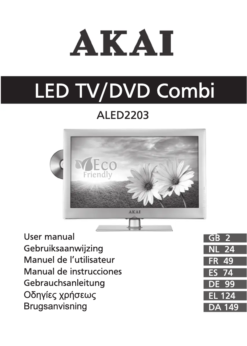 Page 1 de la notice Manuel utilisateur AKAI ALED2203