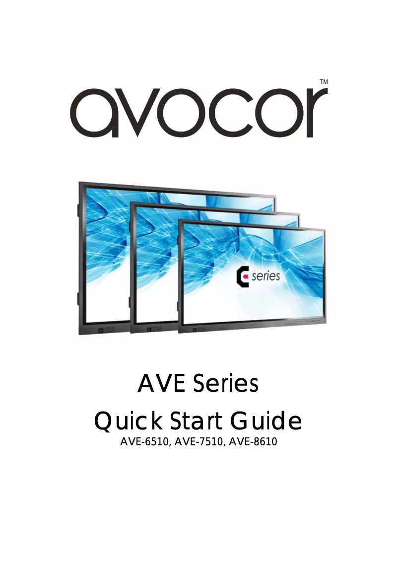 Page n°1 - Manuel utilisateur Avocor E7510