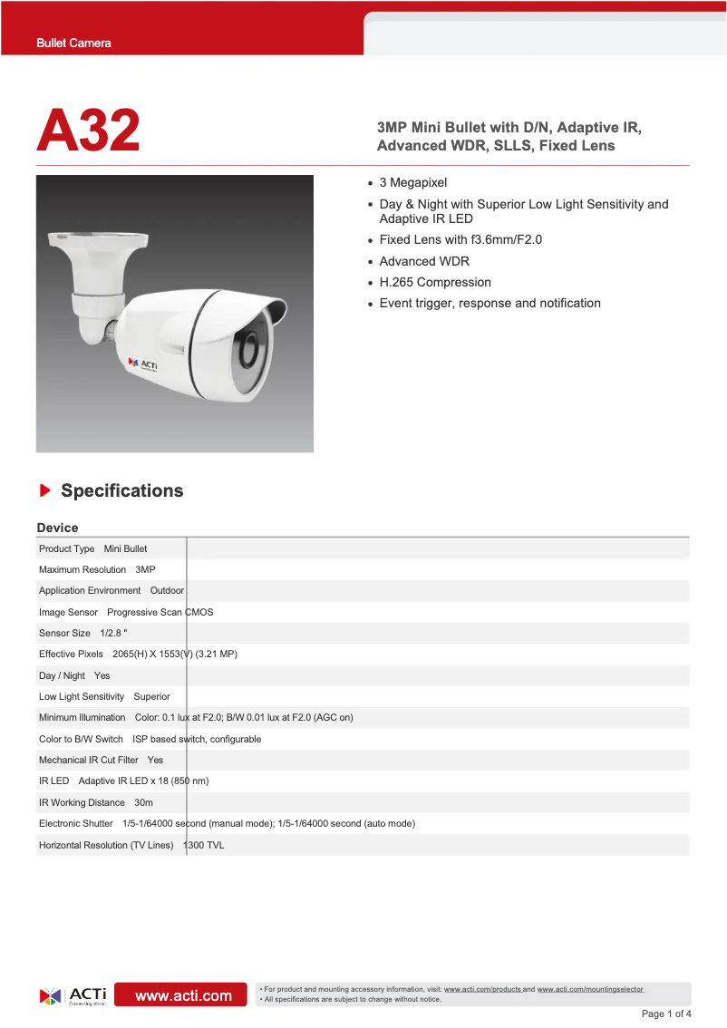 Image de la première page du manuel de l'appareil A32