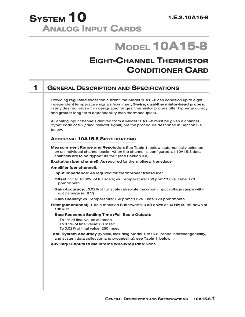 Image de la première page du manuel de l'appareil 10A15-8