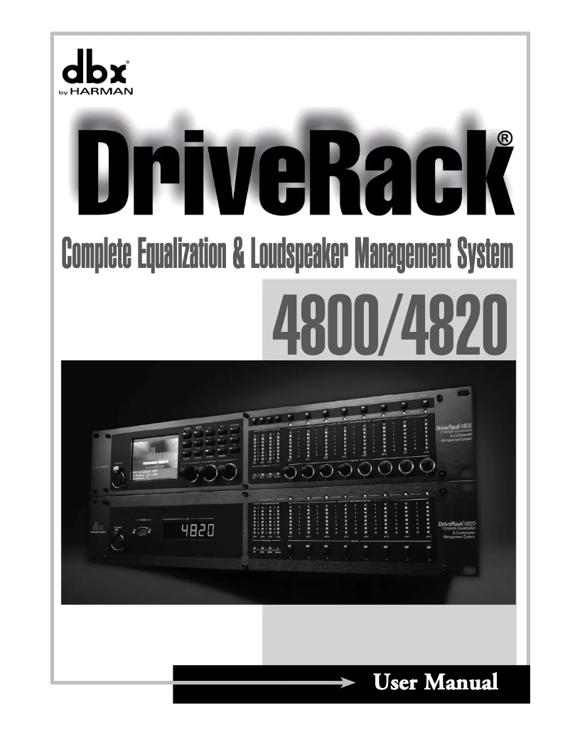 Page 1 de la notice Manuel utilisateur DBX DriveRack 4800
