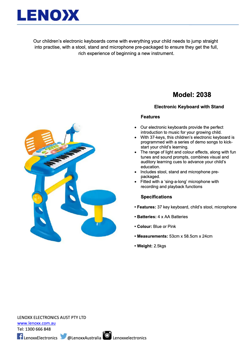 Page 1 de la notice Fiche technique Gem Toys 2038