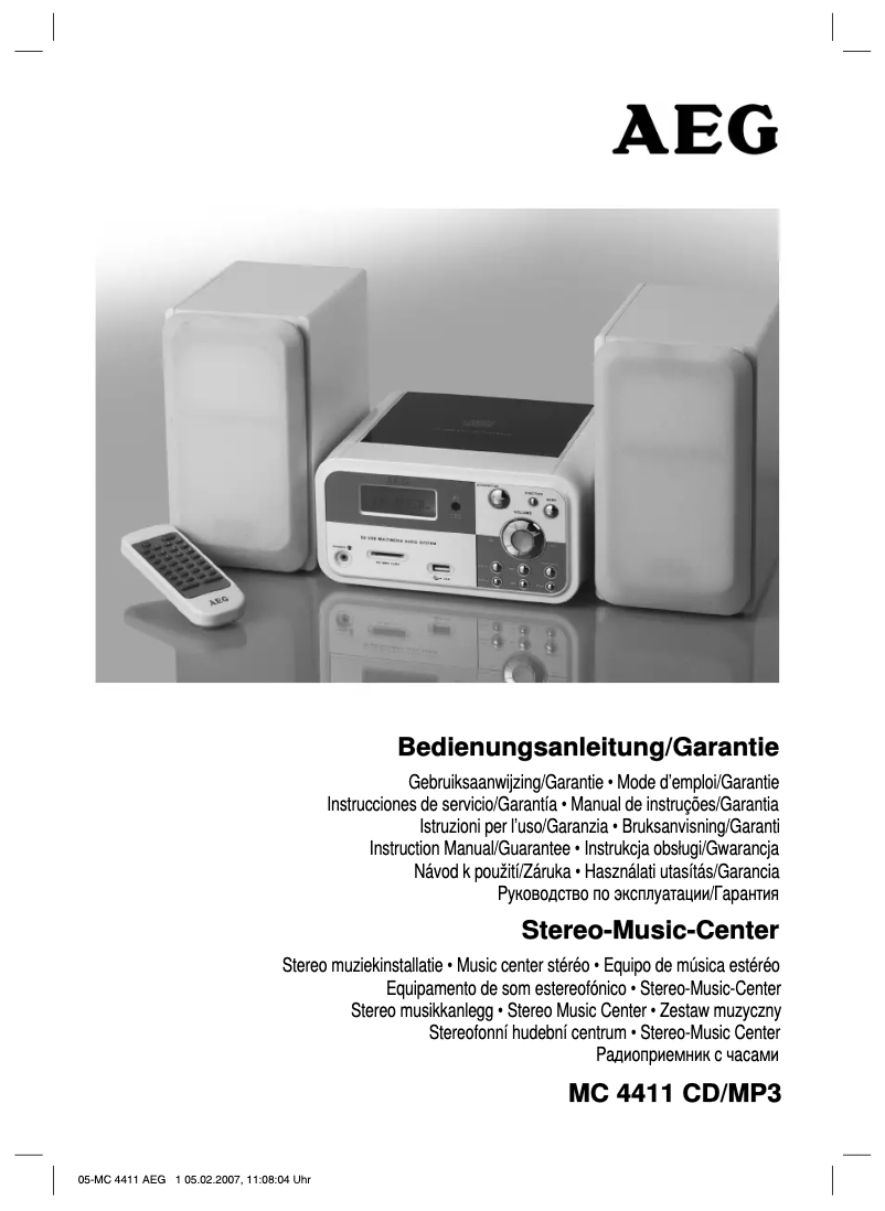 Image de la première page du manuel de l'appareil MC 4411 CD/MP3