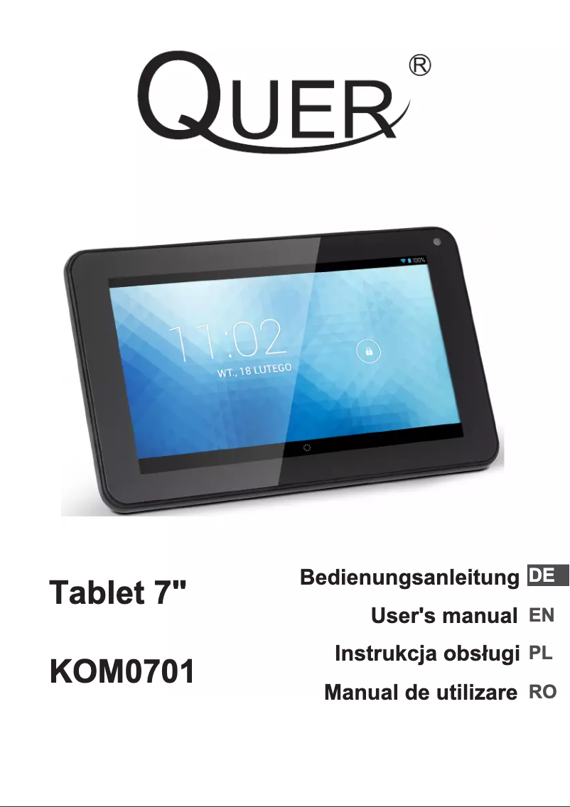 Page 1 de la notice Manuel utilisateur Quer KOM0701